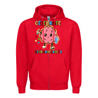 Red celebrate neurodiversity Zipper Hoodie - MaliasSmallBusiness