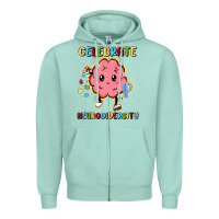 Seafoam celebrate neurodiversity Zipper Hoodie - MaliasSmallBusiness