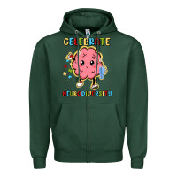 Sports Green celebrate neurodiversity Zipper Hoodie - MaliasSmallBusiness