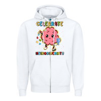 White celebrate neurodiversity Zipper Hoodie - MaliasSmallBusiness