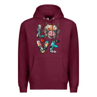 Burgundy pig love Premium Hoodie - BarkalooDesign