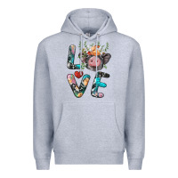 Heather Grey pig love Premium Hoodie - BarkalooDesign