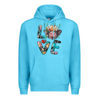Ocean Blue pig love Premium Hoodie - BarkalooDesign