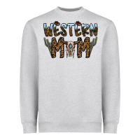 Heather Grey western mom Heavyweight Sweatshirt - CowhideDigitalArt