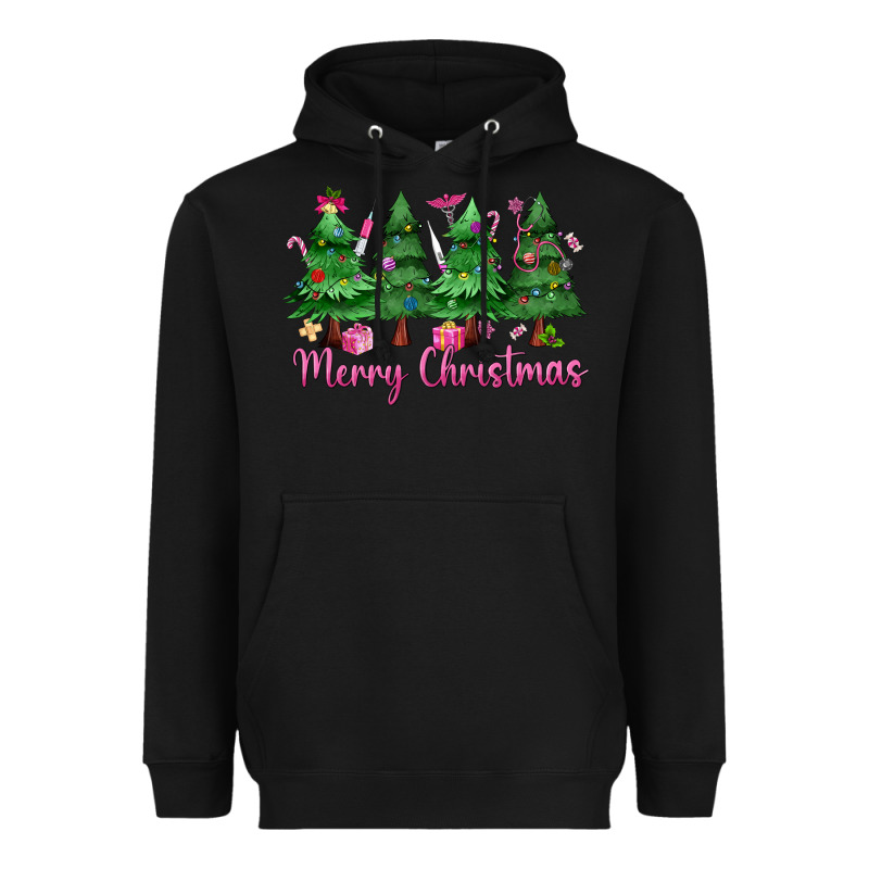 Merry Christmas Nurse Trees Heavyweight Hoodie by MaliasSmallBusiness | Teevron