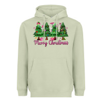 Matcha Merry Christmas Nurse trees Heavyweight Hoodie - MaliasSmallBusiness