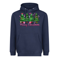 Navy Merry Christmas Nurse trees Heavyweight Hoodie - MaliasSmallBusiness