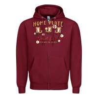 Burgundy glitter baseball Zipper Hoodie - MaliasSmallBusiness