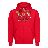 Red glitter baseball Zipper Hoodie - MaliasSmallBusiness