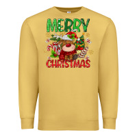 Antique Gold merry christmas deer Premium Sweatshirt - MaliasSmallBusiness