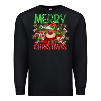 Black merry christmas deer Premium Sweatshirt - MaliasSmallBusiness