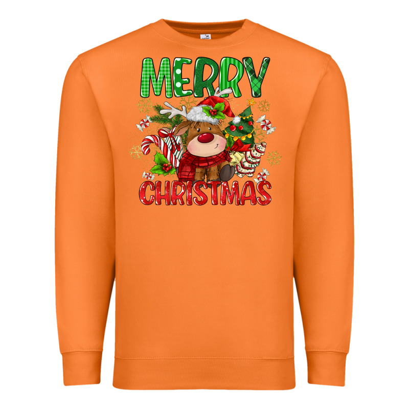 Merry Christmas Deer Premium Sweatshirt by MaliasSmallBusiness | Teevron