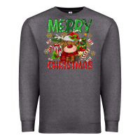 Charcoal Heather merry christmas deer Premium Sweatshirt - MaliasSmallBusiness