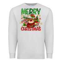 Dove Grey merry christmas deer Premium Sweatshirt - MaliasSmallBusiness