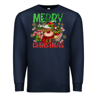 Navy merry christmas deer Premium Sweatshirt - MaliasSmallBusiness