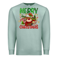 Seafoam merry christmas deer Premium Sweatshirt - MaliasSmallBusiness