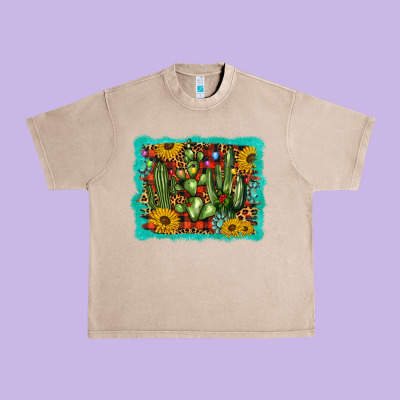 Cactus Christmas Urban Heavy Tee Designed By Barkaloodesign