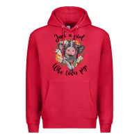 Cardinal just a girl who loves pigs floral wreath Premium Hoodie - BarkalooDesign
