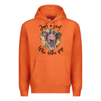 Carrot just a girl who loves pigs floral wreath Premium Hoodie - BarkalooDesign
