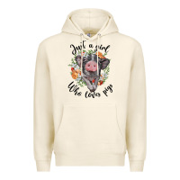 Tofu just a girl who loves pigs floral wreath Premium Hoodie - BarkalooDesign