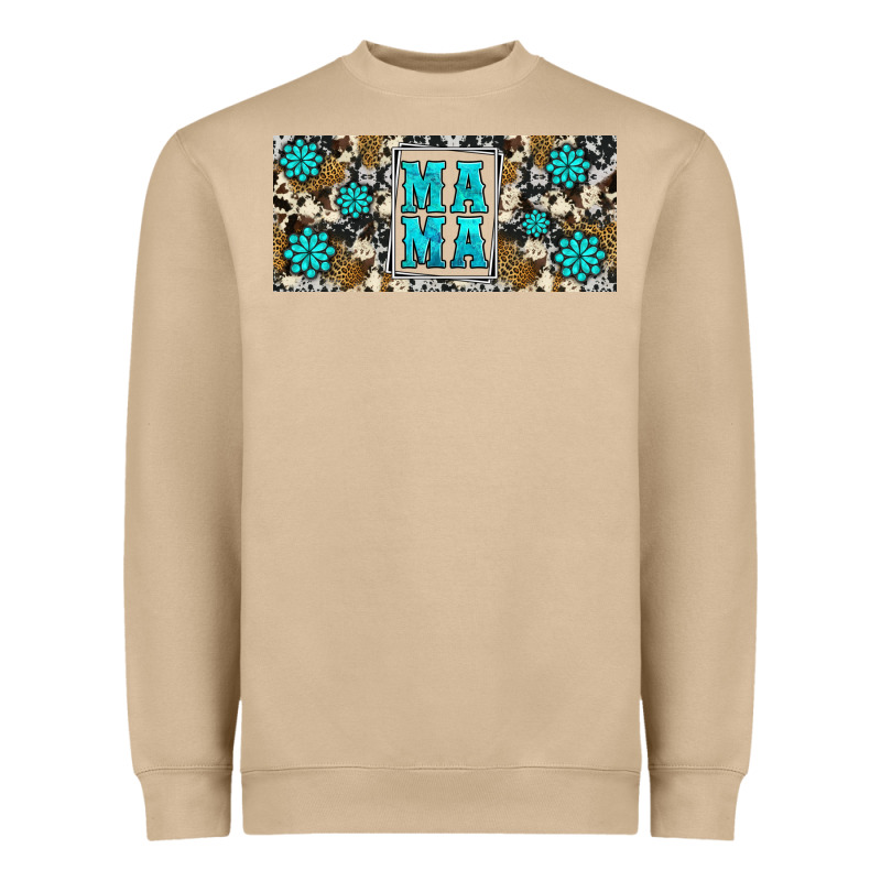 Western Cowhide Mama 16oz Libbey Glass Heavyweight Sweatshirt by HRA Design Shop | Teevron