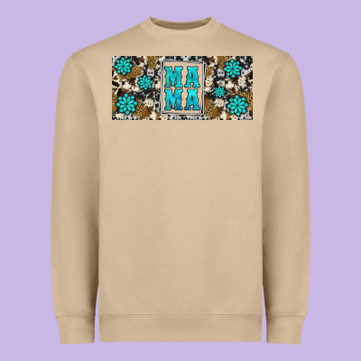 Western Cowhide Mama 16oz Libbey Glass Heavyweight Sweatshirt Designed By Hra Design Shop