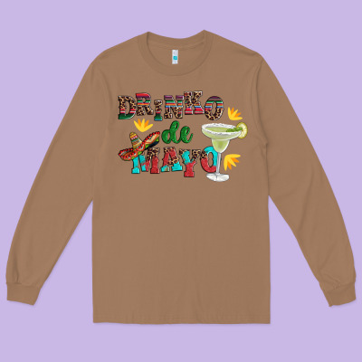 Drinko De Mayo With Margarita And  Sombrero Long Sleeve Tee Designed By Artiststas