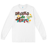 White drinko de mayo with margarita and  sombrero Long Sleeve Tee - Artiststas