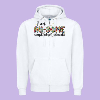 I Am Au Some Zipper Hoodie Designed By Maliassmallbusiness