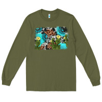 Army Green cactus gemstone background Long Sleeve Tee - AdoDesignShop