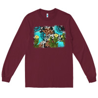 Burgundy cactus gemstone background Long Sleeve Tee - AdoDesignShop