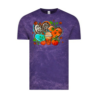 Cloud Purple western leopard  fall   hearts Vintage Tee - AdoDesignShop