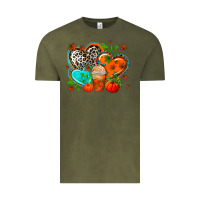 Vintage Olive western leopard  fall   hearts Vintage Tee - AdoDesignShop