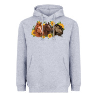 Heather Grey western horses Heavyweight Hoodie - MaliasSmallBusiness