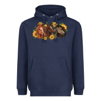 Navy western horses Heavyweight Hoodie - MaliasSmallBusiness