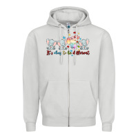 Dove Grey it's okay to be different Zipper Hoodie - MaliasSmallBusiness