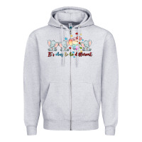 Heather Grey it's okay to be different Zipper Hoodie - MaliasSmallBusiness