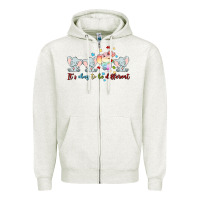 Oatmeal Heather it's okay to be different Zipper Hoodie - MaliasSmallBusiness