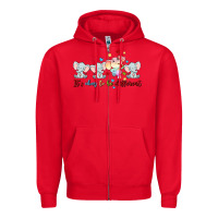 Red it's okay to be different Zipper Hoodie - MaliasSmallBusiness