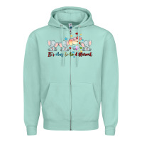 Seafoam it's okay to be different Zipper Hoodie - MaliasSmallBusiness