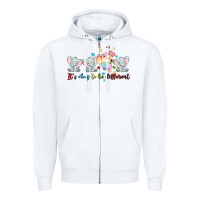 White it's okay to be different Zipper Hoodie - MaliasSmallBusiness