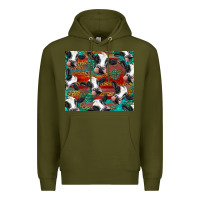 Army Green holstein cows with gemstone Premium Hoodie - BarkalooDesign