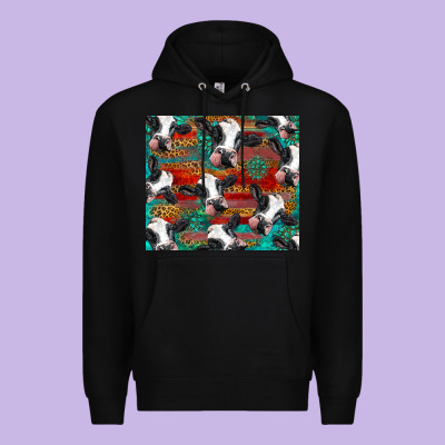 Holstein Cows With Gemstone Premium Hoodie Designed By Barkaloodesign