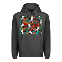 Charcoal Heather holstein cows with gemstone Premium Hoodie - BarkalooDesign