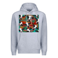 Heather Grey holstein cows with gemstone Premium Hoodie - BarkalooDesign