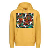 Mustard holstein cows with gemstone Premium Hoodie - BarkalooDesign