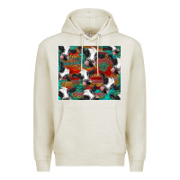 Oatmeal Heather holstein cows with gemstone Premium Hoodie - BarkalooDesign