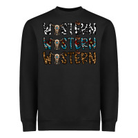 Black western western western Heavyweight Sweatshirt - CowhideDigitalArt