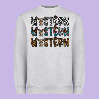 Western Western Western Heavyweight Sweatshirt Designed By Cowhidedigitalart