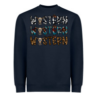 Navy western western western Heavyweight Sweatshirt - CowhideDigitalArt